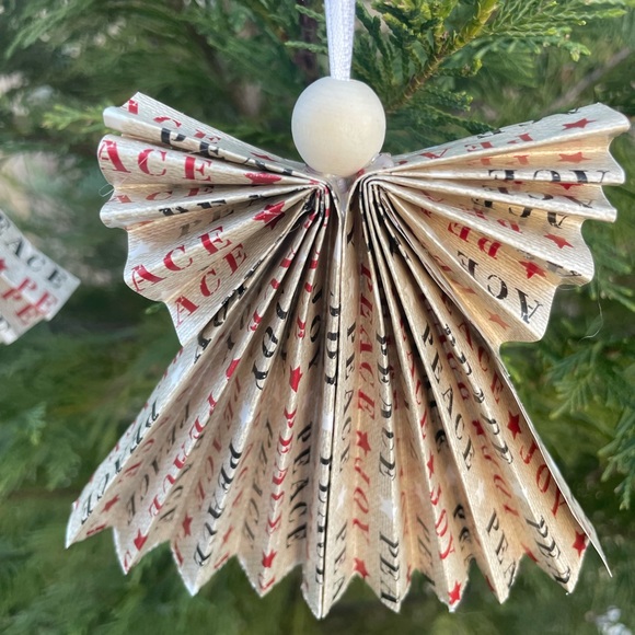 Hand Crafted Other - Handmade paper angel ornament with peace and joy- NO OFFERS
